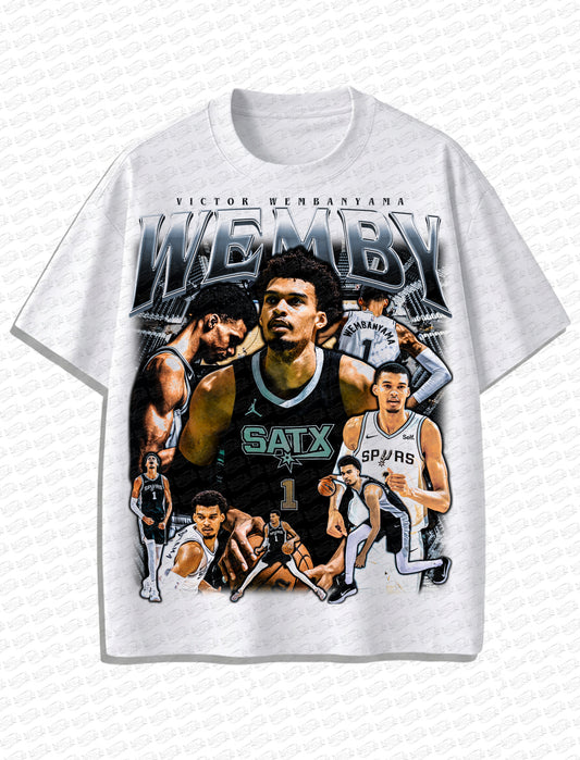Victor Wembanyama “Alien Era” Vintage T-Shirt – Retro NBA Bootleg Style