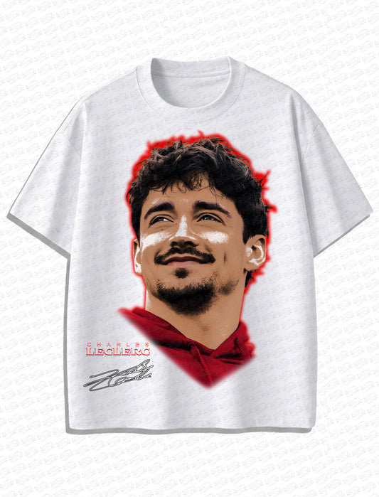 Charles Leclerc F1 “Monaco King” Big Face Vintage T-Shirt – 90s Bootleg Style