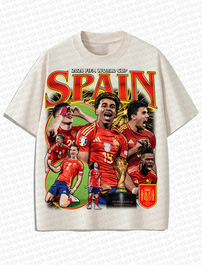 Spain “Road to World Cup Glory” Vintage T-Shirt – Retro Football Bootleg Style