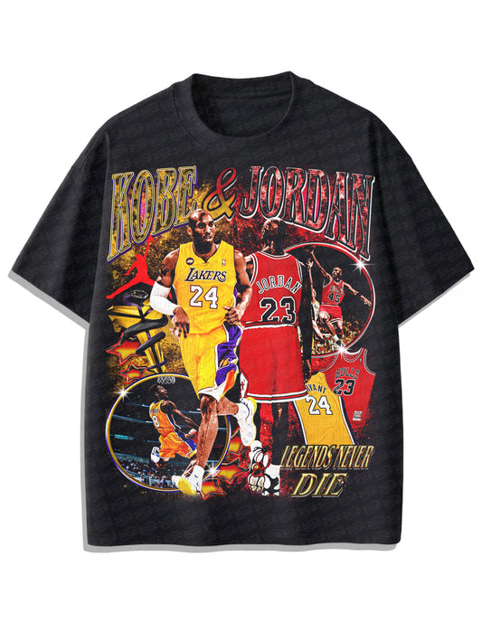 Michael Jordan x Kobe Bryant Vintage T-Shirt – Retro NBA Bootleg Style