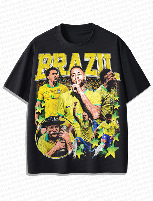 Brazil World Cup 2026 Vintage T-Shirt – Retro Football Bootleg Style