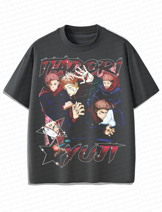 Yuji Itadori “Curse Energy” Vintage T-Shirt – Retro Anime Bootleg Style