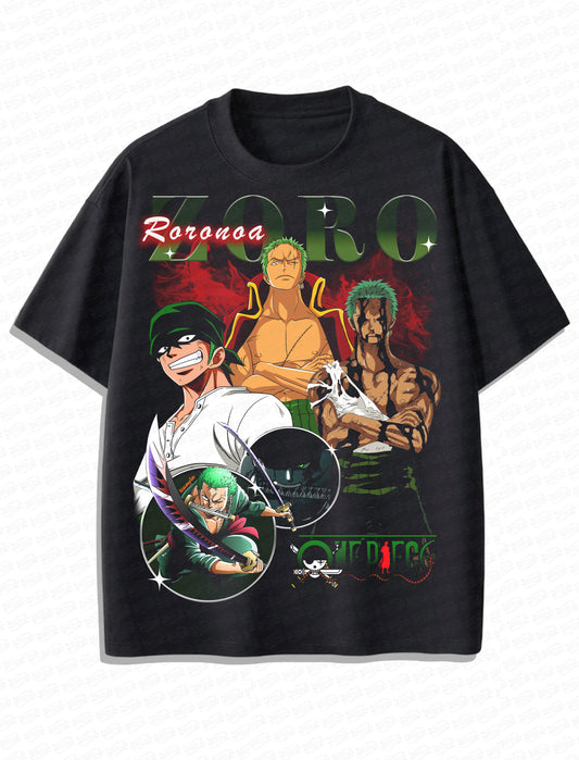 Roronoa Zoro Vintage T-Shirt – Retro Anime Bootleg Style