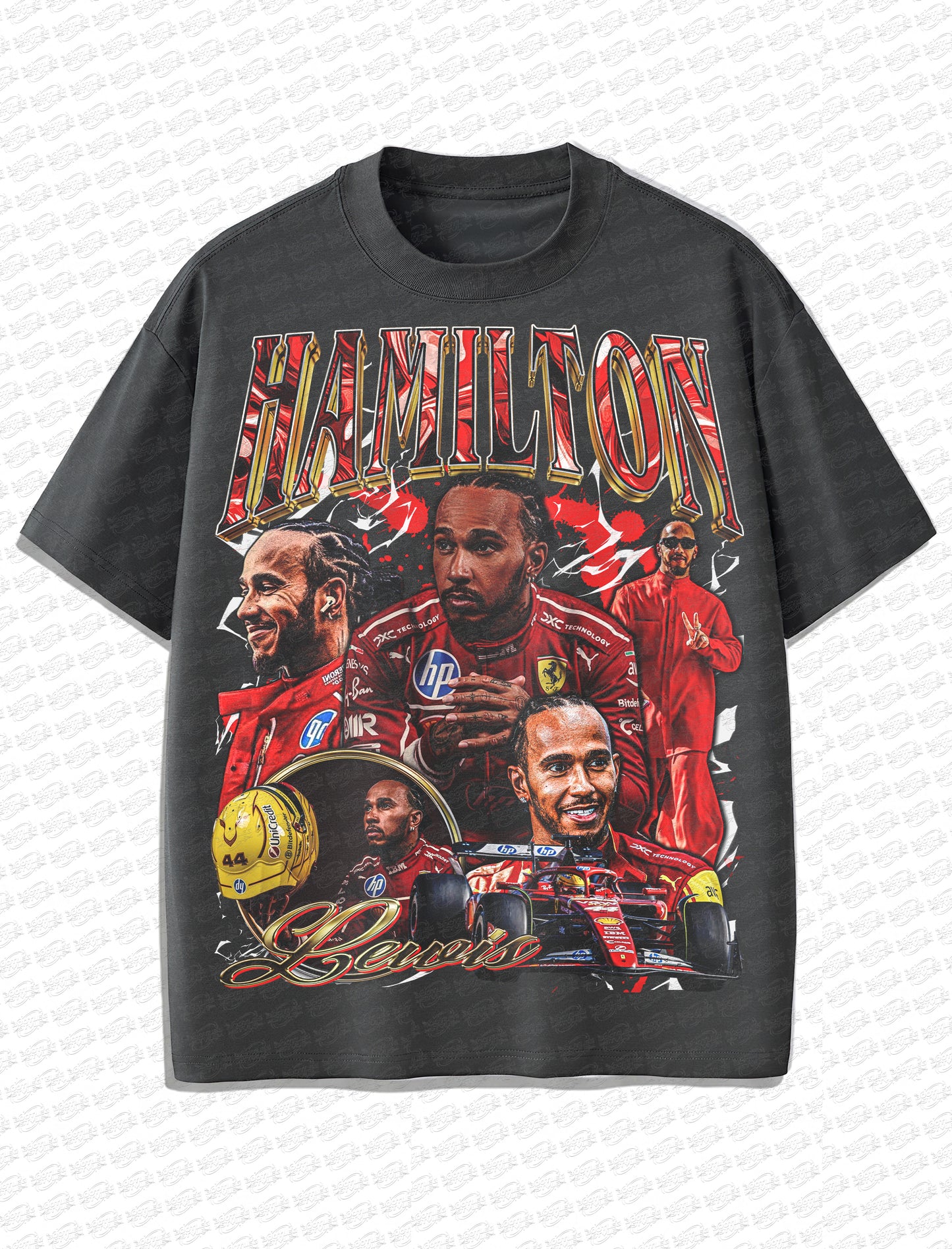 Lewis Hamilton Ferrari “Prancing Legacy” Vintage T-Shirt – Retro F1 Bootleg Style