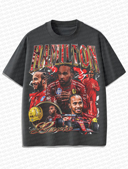 Lewis Hamilton Ferrari “Prancing Legacy” Vintage T-Shirt – Retro F1 Bootleg Style