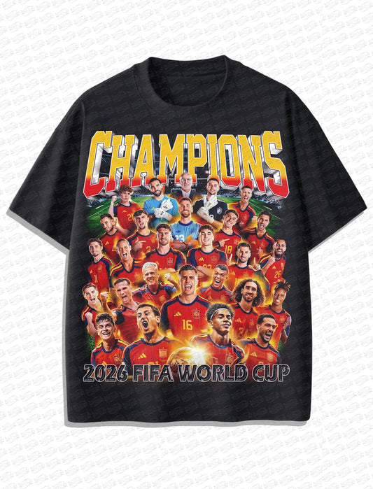 Spain World Cup Champions 2026 Vintage T-Shirt – Retro Football Bootleg Style