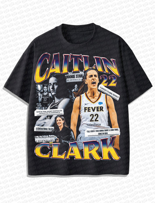 Caitlin Clark “Legend 22” Vintage T-Shirt – Retro Basketball Bootleg Style