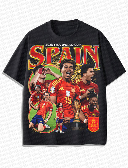 Spain “Road to World Cup Glory” Vintage T-Shirt – Retro Football Bootleg Style
