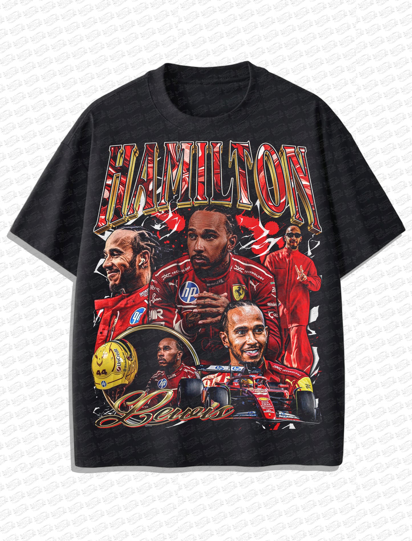 Lewis Hamilton Ferrari “Prancing Legacy” Vintage T-Shirt – Retro F1 Bootleg Style