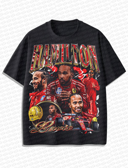 Lewis Hamilton Ferrari “Prancing Legacy” Vintage T-Shirt – Retro F1 Bootleg Style
