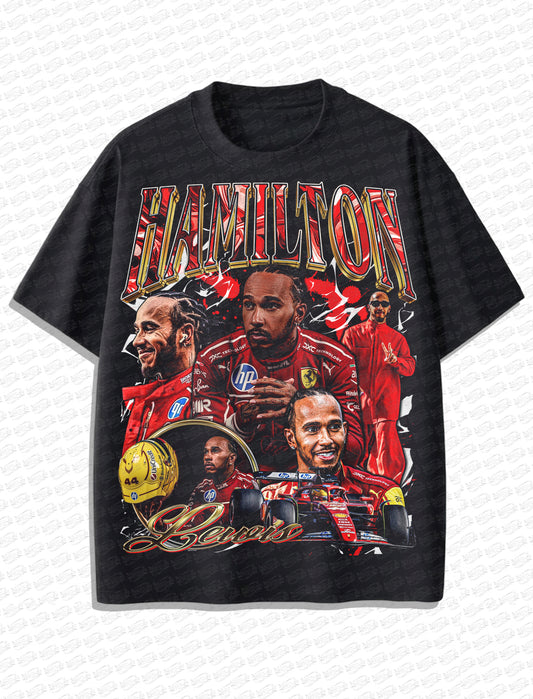 Lewis Hamilton Ferrari “Prancing Legacy” Vintage T-Shirt – Retro F1 Bootleg Style