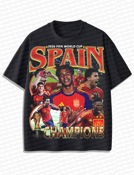 Spain “World Champions 2026” Vintage Tee – 90s Retro Soccer Style