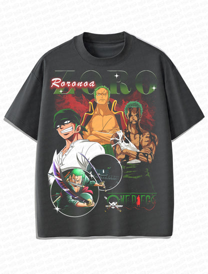 Roronoa Zoro Vintage T-Shirt – Retro Anime Bootleg Style
