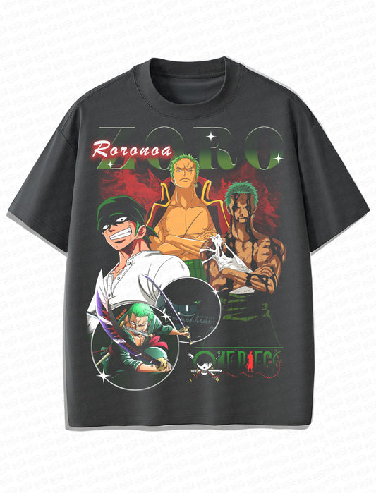 Roronoa Zoro Vintage T-Shirt – Retro Anime Bootleg Style