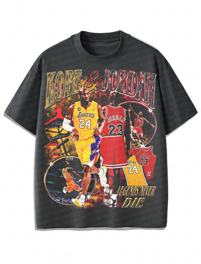 Michael Jordan x Kobe Bryant Vintage T-Shirt – Retro NBA Bootleg Style