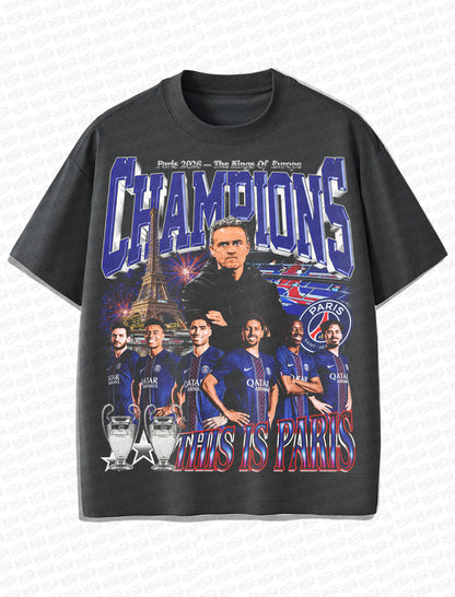 Paris Saint-Germain F.C. Champions Vintage T-Shirt – Retro Football Bootleg Style