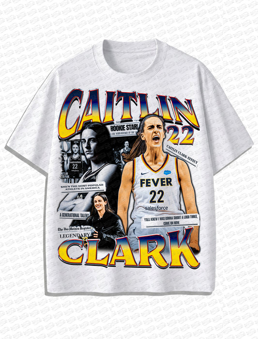 Caitlin Clark “Legend 22” Vintage T-Shirt – Retro Basketball Bootleg Style
