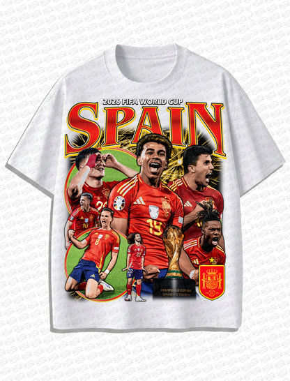 Spain “Road to World Cup Glory” Vintage T-Shirt – Retro Football Bootleg Style